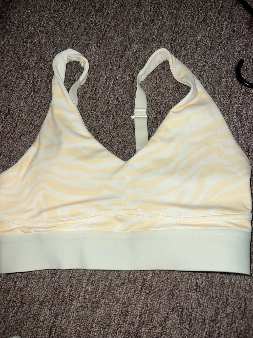 Fabletics Cream Zebra Print Bralette
